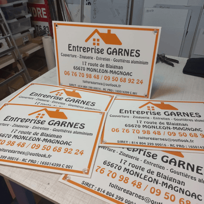enseigne de l'entreprise Garnes créée par Publimix, agence de communication à Tarbes